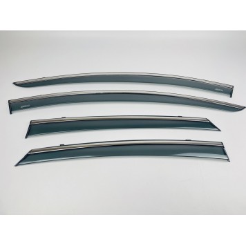 Дефлектори вікон Ford Fusion USA 2014-2020 з нерж. хром полоскою-4